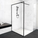 Welland Montana walk-in zuhanyfal 110 x 195 cm - fekete profil - pepita