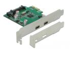 Delock 90493 PCI Express x1 kártya - 2 x külső SuperSpeed USB (USB 3.2 Gen 1) USB Type-C hüvely (90493) - pcx