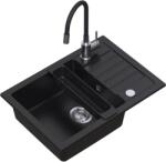 Ruvetti Natu Compact chiuveta cu baterie și accesorii negru/oțel LP_3200-NC6244BC_W (LP3200NC6244BCW)