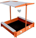  Összecsukható homokozó tetővel, fenyőfából, 118 x 118 x 19, 5 cm (5900779952065)