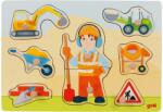Goki Puzzle din lemn cu maner Goki - Constructor (57406) Puzzle