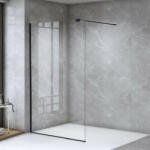 Welland Vista walk-in zuhanyfal 110 x 195 cm - fekete profil - pepita