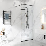 Welland Montana walk-in zuhanyfal 60 x 195 cm - fekete profil - pepita