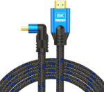 SAVIO HDMI (M) v2.1 cable angled 8K HDR Dynamic OFC copper 5m CL-175 HDMI kábel 3 M HDMI A-típus (Standard) Fekete (CL-175)