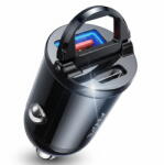 Ainope Incarcator auto USB + USB-C, PD 30W, negru (KF2349621) - pcone