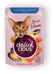 Delickcious Purr - for Dinner lazac & kagyló nedves macskaeledel 12x85g