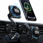 ESR Suport auto telefon ESR CryoBoost HaloLock, incarcare wireless 25W, MagSafe, grila ventilatie, negru (KF2360302) - pcone
