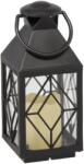 BackHomeLiving Lanternă de Crăciun - 11 x 11 x 26, 5 cm cu LED, negru (LED2522)