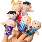 Kruzzel Set de Marionete de Deget Colorate pentru Familie, 6 piese (00022391)