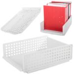 Verk Group Organizator de birou pentru documente și rafturi din plastic alb (24011) Raft