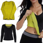 Verk Group Tricou de fitness neopren pentru femei, cu mâneci lungi, negru, mărimea L (15887_L)