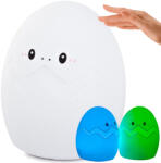 VERK GROUP Lampă de noapte LED din silicon pentru copii, în formă de ou, cu culori RGB și schimbare pe bază de atingere (24074)