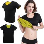 Verk Group Top de fitness neopren negru pentru femei, cu mâneci scurte, mărimea M (15888_M)