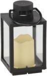 BackHomeLiving Lampion de Crăciun - 11 x 11 x 20, 5 cm - cu LED, negru (LED2539)