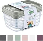 BackHomeLiving Set complet de 3 recipiente - Trend Box dreptunghiulare, 2L (HOB021017)
