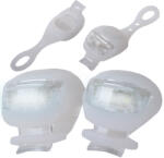 VERK GROUP Set de lumini LED din silicon impermeabil pentru bicicletă, 2 bucăți, alb (14280_B)