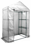 Garden Line Sera Mobila de Gradina cu Rafturi - 140 x 73 x 200 cm - Alb (TUN5484)
