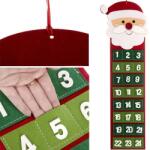 Ruhhy Calendarul de Advent din Fetru cu 24 de Buzunare, Roșu/Alb/Verde (00022252)
