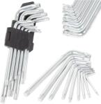 VERK GROUP Set chei imbus și Torx L-formă, 9 bucăți, argintiu (11286) Cheie imbus