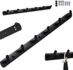 Verk Group Suport de haine și prosoape montabil pe perete, stil loft, negru, 54, 5 cm (27244) Agatator cuier