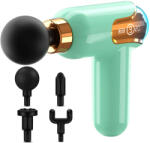 VERK GROUP Pistol de masaj Mini cu 4 capete interschimbabile, verde (24455_Z) Aparat de masaj