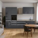 TEMPO KONDELA Mobilier de bucătărie, 3, 3 m, antracit extra lucios HG/antracit, ASTI 330