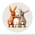  Fa tábla nyomtatott, Nyuszi barátok, kerek 14, 8cm