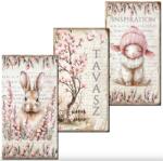  Fa tábla nyomtatott, Húsvéti rózsaszín téma 3db/csomag