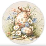  Fa tábla nyomtatott, Húsvéti pasztell téma, kerek 11, 8cm