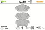 VALEO Sada brzdových platničiek kotúčovej brzdy VALEO 302211 (302211)