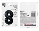 GoDan Balon folie sub forma de cifra, negru mat, 85 cm GD1939-8 Baloane folie Tip Cifra 8 (GD1939-8)