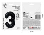 GoDan Balon folie sub forma de cifra, negru mat, 85 cm GD1939-3 Baloane folie Tip Cifra 3 (GD1939-3)