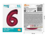 GoDan Balon folie sub forma de cifra, rosu, 92 cm GD1941-6 Baloane folie Tip Cifra 6 (GD1941-6)