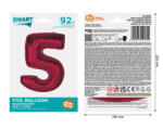 GoDan Balon folie sub forma de cifra, rosu, 92 cm GD1941-5 Baloane folie Tip Cifra 5 (GD1941-5)