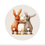  Fa tábla nyomtatott, Nyuszi barátok, kerek 11, 8cm