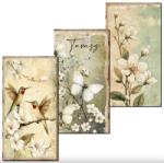 Fa tábla nyomtatott, Tavaszi zöld téma 3db/csomag