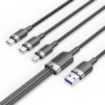Vention USB-A 2.0/M -> USB-C/Lightning/Micro USB-B, 1, 5m, (fekete, 6A, 3in1), kábel (CTRBG) - digital24