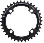 Stronglight MTB lánctányér, 104 mm, 4 karos, dupla, 36 fogas, külső, fekete, 10 sebességes, Shimano kompatibilis (kivéve XT-XTR), menetes furat nélkül, 5 mm vastag STRONGLIGHT Bicikli alkatrészek Kerékpár alkatré