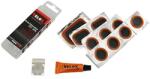 VELOX VTT belső javítókészlet (8 db 25 mm-es, 2 db 35x25 mm-es, 1 db 50x30 mm-es folt, 5 g ragasztó, kaparó, használati útmutató) VELOX Bicikli alkatrészek Kerékpár alkatrészek Bicikli belső gumik