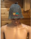 Sauna Cool Szürke filc szaunasapka dézsa hímzéssel
