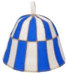 Sauna Special Fehér-kék kockás gyapjú szaunasapka