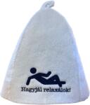 Sauna Cool Filc szaunasapka "Hagyjál relaxálok! " feliratú hímzéssel natúr színben