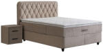 ABC Bedding Softium Prestige kárpitozott ágyneműtartós ágy matraccal (ágykeret+matrac) mogyoró színben 180x200