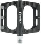 SWITCH BMX Freeride alumínium platform pedál, CNC, fekete, 9/16 menettel, tüskékkel (pár), 110x100 mm SWITCH Bicikli alkatrészek Kerékpár alkatrészek Kerékpár pedálok