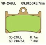 Wesrah VD-248RJL (FA380 FA252) első fékbetét Wesrah Futómű és fék alkatrészek Fékbetétek (tárcsafék)