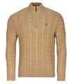 Ralph Lauren Pulóverek PULL DEMI ZIP EN MAILLE TORSADEE Bézs EU XL