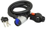 NEWTON Key Coiled Cable kerékpárzár, Ø 15 mm, 1, 5 m, zárvédővel, tartókonzollal NEWTON Bicikli alkatrészek Kerékpáros kiegészítők Biciklizárak