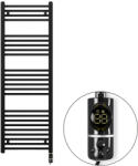 Welland Welland Lux fekete elektromos törölközőszárító design radiátor 500 x 1500mm digitális termosztáttal | Készletről gyors kiszállítással. ES + C-type (ES1500500BL-AF-T-I-B-600W)