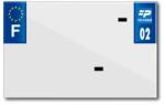 TOP PLAQ Műanyag csík üres PVC rendszámtáblához (motorkerékpár, 210x130 mm) - 02-es megye, Európa, darabra TOP PLAQ Vázak, idomok, kiegészítők Rendszámtábla tartók