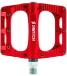 SWITCH Freeride BMX VTT platform pedál, alumínium, CNC, piros, 9/16 menettel, tüskékkel (pár) 100x90 mm SWITCH Bicikli alkatrészek Kerékpár alkatrészek Kerékpár pedálok